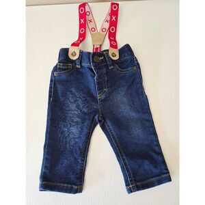 Cat & Jack Jeans w/ suspenders 0-3 mos